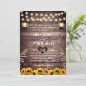 ひまわり素朴ヴィンテージランタン秋の結婚式 招待状 (スタンド正面)