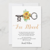 ひまわり素朴ヴィンテージ鍵私は動いている 案内状 (正面)