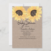ひまわり素朴中立ジェンダー赤ちゃんシャワー 招待状 (正面)