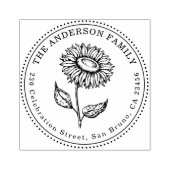 ひまわり素朴丸ファミリー名差出人住所 ラバースタンプ (インプリント)
