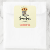 ひまわり素朴付きカウボーイブーツ スクエアシール (バッグ)