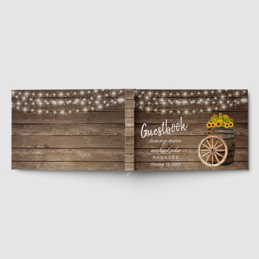 ひまわり素朴付き木樽ゲストブック ゲストブック (全面)