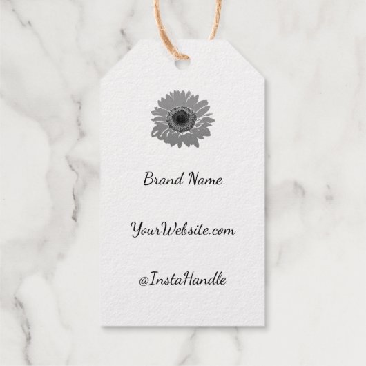 ひまわり素朴価格ラベル金ゴールドあなたのインフォメーションビジネス ギフトタグ (裏面)