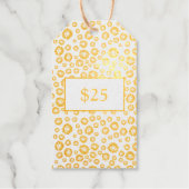 ひまわり素朴価格ラベル金ゴールドあなたのインフォメーションビジネス ギフトタグ (正面)