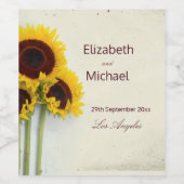 ひまわり素朴個人用結婚の ワインラベル (シングルラベル)