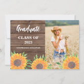 ひまわり素朴写真卒業発表 招待状 (正面)