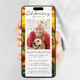 ひまわり素朴写真葬式デジタルイベント 招待状