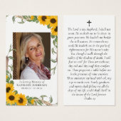 ひまわり素朴写真記念祈りの言葉カード (正面&裏面)