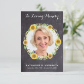 ひまわり素朴写真追悼式悔やみや弔慰 サンキューカード (スタンド正面)