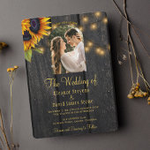 ひまわり素朴写真QR RSVPすべて一つ結婚で 招待状