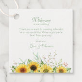 ひまわり素朴喜び結婚の歓迎ギフトラベル フェイバータグ (正面)