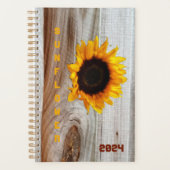 ひまわり素朴国の写真木目 プランナー手帳 (正面)