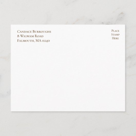 ひまわり素朴国フローラ婚約パーティ インビテーションポストカード (裏面)