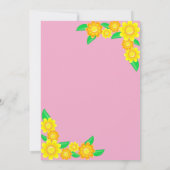 ひまわり素朴夏のフローラ女の子ベビーシャワー 招待状 (裏面)