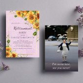 ひまわり素朴夏エレガントの退職パーティー 招待状