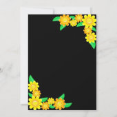 ひまわり素朴夏ブラックフローラ40歳の誕生日 招待状 (裏面)