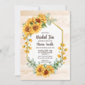ひまわり素朴幾何学的バーンウッドブライダル茶 招待状 (正面)