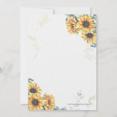 ひまわり素朴幾何学的金ゴールドリハーサルディナー 招待状 (裏面)