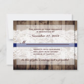 ひまわり素朴式の木製とレースRSVP 出欠カード (裏面)