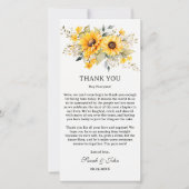 ひまわり素朴式レセプションテーブル サンキューカード (正面)