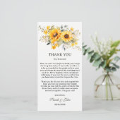 ひまわり素朴式レセプションテーブル サンキューカード (スタンド正面)