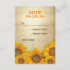 ひまわり素朴式RSVPカード 出欠カード