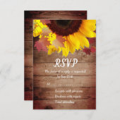 ひまわり素朴式RSVPカード 出欠カード (正面/裏面)