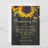 ひまわり素朴引っ越し祝いパーティーパーティの招待状 案内状 (正面)