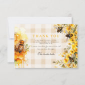 ひまわり素朴彼女は彼女の蜂蜜のブライダルを見つけた サンキューカード (正面)