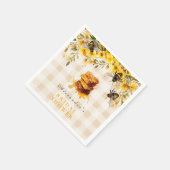 ひまわり素朴彼女は彼女の蜂蜜のブライダルを見つけた スタンダードカクテルナプキン (角)