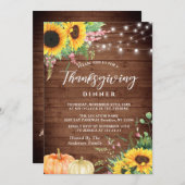 ひまわり素朴感謝祭招待状 招待状 (正面/裏面)