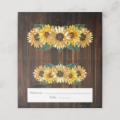 ひまわり素朴披露宴座席表 プレイスカード (外部開封)