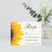 ひまわり素朴招待状RSVP 出欠カード (スタンド正面)