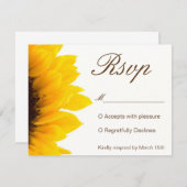 ひまわり素朴招待状RSVP 出欠カード (正面/裏面)