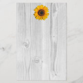 ひまわり素朴文具パーソナライズされた 便箋 (裏面)