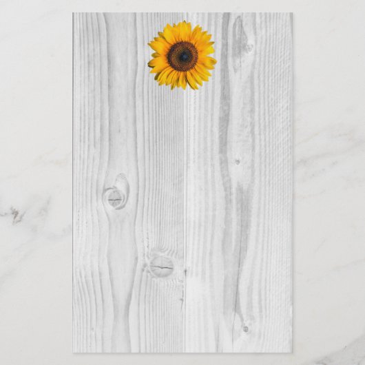 ひまわり素朴文具パーソナライズされた 便箋 (裏面)