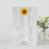 ひまわり素朴文具パーソナライズされた 便箋 (スタンド正面)