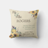 ひまわり素朴新郎新婦装飾用クッション クッション (正面)