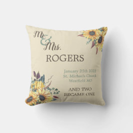 ひまわり素朴新郎新婦装飾用クッション クッション