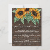 ひまわり素朴木水カラージュエリーカー気にド ノートカード (正面)