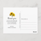 ひまわり素朴木目ベビーシャワーありがとう ポストカード (裏面)