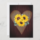 ひまわり素朴木製ハートストリングライト 招待状 (裏面)