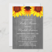 ひまわり素朴木製ベビーシャワー 招待状 (正面)