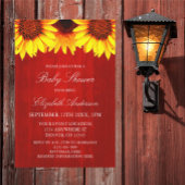 ひまわり素朴木製ベビーシャワー 招待状