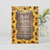 ひまわり素朴枠紐灯ブライダルシャワー 招待状 (スタンド正面)