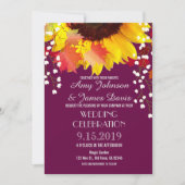 ひまわり素朴梅結婚式招待状 招待状 (正面)