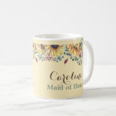ひまわり素朴植物性メイド・オブ・オーナー（花嫁付き添い人）マグ コーヒーマグカップ (正面右)
