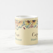 ひまわり素朴植物性メイド・オブ・オーナー(花嫁付き添い人)マグ コーヒーマグカップ (中央)