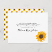 ひまわり素朴模様葬儀悔やみや弔慰 サンキューカード (正面/裏面)
