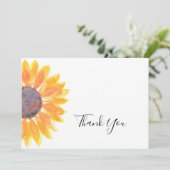 ひまわり素朴水彩サンキューカード サンキューカード (スタンド正面)